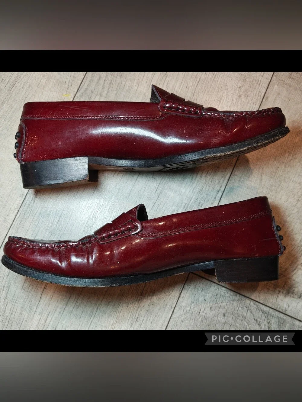 🩸Vintage TOD'S Ox Blood Red Leather Pebble Wrapped Penny Loafers🩸